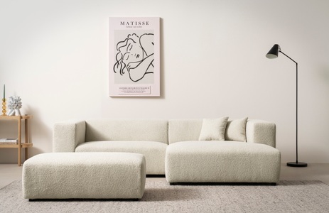 andas Polsterecke »BAKELS, Ecksofa-Set mit Hocker, L-Form mit Schlaffunktion« Ecksofa-Set (incl. Hocker) im trendigen Megacord