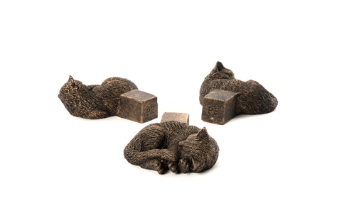 undefined, Blumenständer »Potty Feet Schlafende Katze«, Jardinopia Pflanzentopffüsse Potty Feet Schlafende Katze, 3er Set