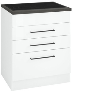 HELD MÖBEL, HELD MÖBEL Kochfeldumbauschrank »Tulsa«, 60 cm breit, 2 Schubladen, 1 grosser Auszug, schwarzer Metallgriff, hochwertige MDF Front, geeignet für autarkes Kochfeld, KOCHSTATION Kochfeldumbauschrank »KS-Tulsa«, 60 cm breit, 2 Schubladen, 1 grosser Auszug, schwarzer Metallgriff