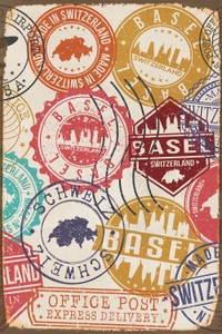 QUEENCE, queence Metallbild »BASEL«, Schweiz, Blechschilder, queence Metallbild »BASEL«, Schweiz, Blechschilder