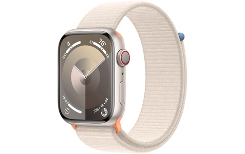 Apple, APPLE Watch Series 9 (GPS + Cellular, Alu) 45 mm - Smartwatch (Stufenlos verstellbar, Textil (Carbon Neutral), Polarstern/Polarstern), Watch Series 9, Aluminium, 45mm, Cellular