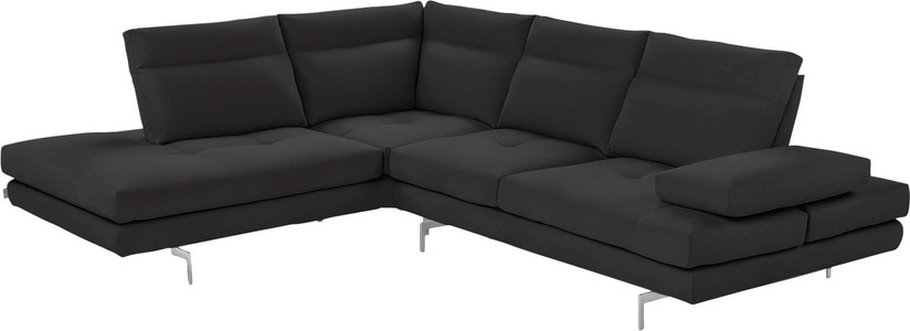CALIA ITALIA, CALIA ITALIA Ecksofa »Toby Wing«, Sitztiefenverstellung, Eckelement mit Funktion, Füsse in Chrom glänzend, CALIA ITALIA Ecksofa »Toby Wing, L-Form, Multifunktionssofa, bequem und edel«, Sitztiefenverstellung und Armteilfunktion, Füsse chrom glänzend