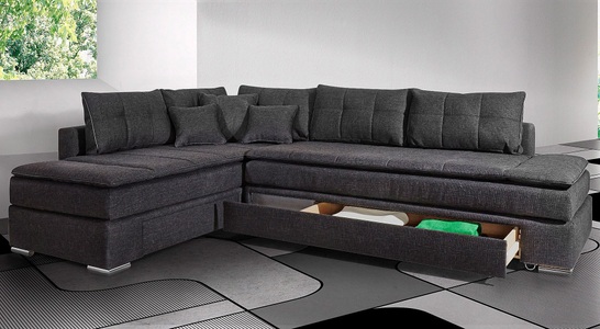 INOSIGN, INOSIGN Ecksofa »Night & Day«, mit Dauer-Schlaffunktion, INOSIGN Ecksofa »Night & Day L-Form mit Dauer-Schlaffunktion ohne Armlehnen«, mit Boxspring-Bettfunktion 180x200 cm und Bettkasten, Dauerschläfer!
