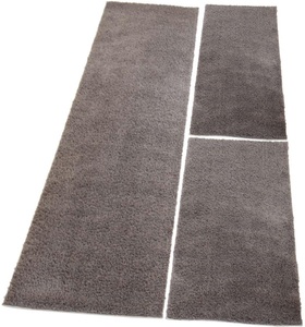 Carpet City, Bettumrandung »Softshine 2236« Carpet City, Höhe 30 mm (Set, 3-tlg.), Carpet City Bettumrandung »Softshine 2236«, (Set, 3 tlg.), Bettvorleger, Hochflor, Uni-Farben, besonders weich, Läuferset
