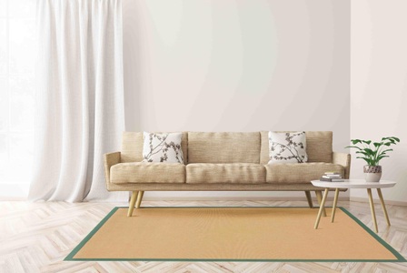 carpetfine, carpetfine Sisalteppich »Sisal«, rechteckig, 5 mm Höhe, carpetfine Sisalteppich »Sisal«, rechteckig, 5 mm Höhe, mit farbiger Bordüre, Anti Rutsch Rückseite