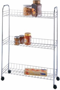 Wenko, Rollregal Slim Chrom, Metall verchromt, 20 x 57 x 80 cm, 