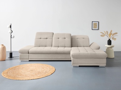COTTA Ecksofa »Holiday L-Form«, Sitztiefenverstellung, wahlweise mit Bettfunktion inkl. Bettkasten