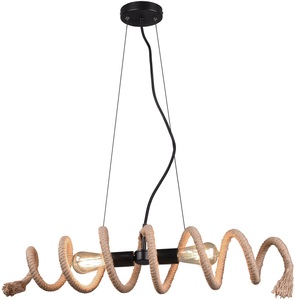 TRIO LEUCHTEN, TRIO Leuchten Pendelleuchte »Ari«, E27, 1 St., Land Hängelampe schwarz 2-Lichter mit Seil - Eveline