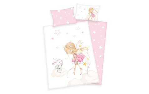 HERDING, Herding Renforcé Kinder-Wendebettwäsche Little Fairy, Babybest® 2485217063 - Little Fairy Bettwäsche (Made in Green), 40x60 cm + 100x135 cm, 100% Baumwolle