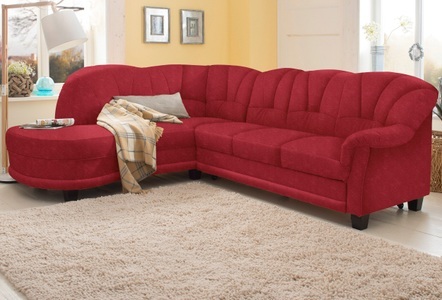 HOME AFFAIRE, Home affaire Ecksofa »Camelita«, wahlweise mit Bettfunktion, Home affaire Ecksofa »Camelita, Landhaus Sofa, 2 Varianten: Recamiere- oder Ottomane, L-Form« wahlweise mit Bettfunktion