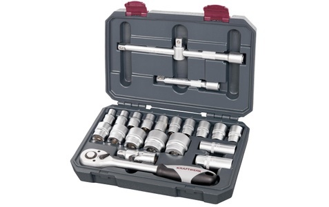 Kraftwerk, Kraftwerk - Steckschlüssel-Satz, 1/2'', 22-tlg., Kraftwerk Steckschlüssel »Steckschlüssel-Set Basic-Line 1/2 Zoll, 22-teilig«, (1x 1/2