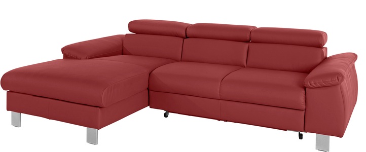 COTTA Ecksofa »Komaris«, mit Kopf- bzw. Rückenverstellung, wahlweise mit Bettfunktion, Bettkasten und RGB-LED-Beleuchtung