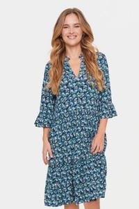 SAINT TROPEZ, Saint Tropez Sommerkleid »EdaSZ Dress«, mit Volant und 3/4 Ärmel, 