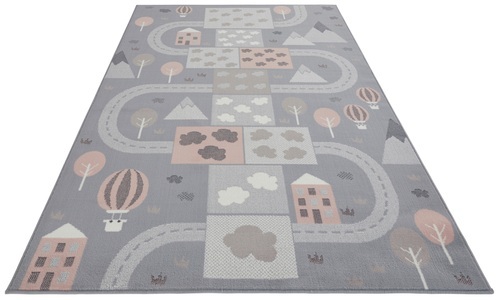 Hanse Home, HANSE Home Teppich »Mountaintrack«, rechteckig, 0,9 mm Höhe, Weicher Flor, Schaldämmende Spielunterlage, Kinderzimmer, Strassen Design, Kurzflor, Robust, pflegeleicht, HANSE Home Teppich »Mountaintrack«, rechteckig, 0,9 mm Höhe, Schaldämmende Spielunterlage, Strassen Design, Kurzflor, Robust