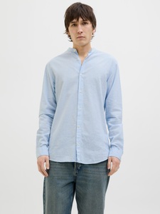 JACK & JONES, Jack & Jones Langarmhemd "JJEBREEZE BAND SHIRT LS SN" mit Bandkragen