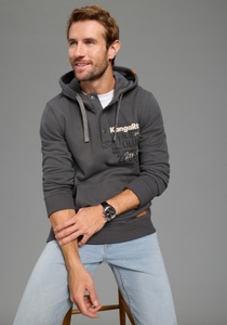KangaROOS Kapuzensweatshirt, mit Kapuze und Kordelzug, mit Kängurutasche, Langarm-Design
