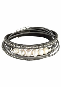 J. JAYZ, J.Jayz Armband »zum Wickeln, trendy«, Firetti Armband »zum Wickeln, trendy«, mit Strassstein - mit Wachsperle