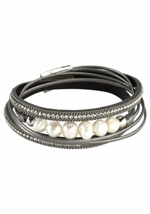 J. JAYZ, J.Jayz Armband »zum Wickeln, trendy«, Firetti Armband »zum Wickeln, trendy«, mit Strassstein - mit Wachsperle