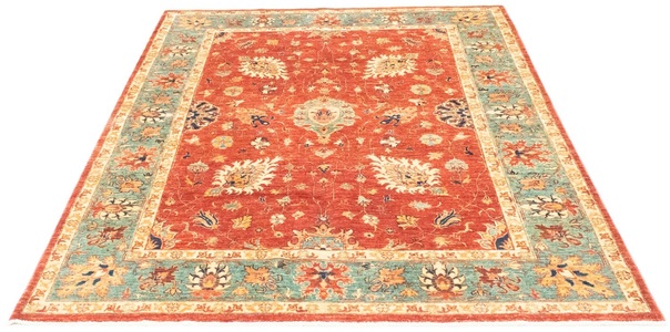 MorgenLand, morgenland Wollteppich »Afghan Teppich handgeknüpft rot«, rechteckig, 8 mm Höhe, morgenland Wollteppich »Afghan Teppich handgeknüpft rot«, rechteckig, 8 mm Höhe