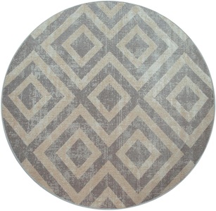 PACO HOME, Paco Home Teppich »Poco 821«, rund, 7 mm Höhe, Kurzflor, Rauten-Design, In- und Outdoor geeignet, ideal im Wohnzimmer & Schlafzimmer, Paco Home Teppich »Poco 821«, rund, 6 mm Höhe, Kurzflor, Rauten-Design, In- und Outdoor geeignet