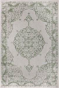 White Label, White Label - Teppich In-& Outdoor - 80 x 150 cm; - Creme, Grün, Home affaire Teppich »Holden«, rechteckig, 3 mm Höhe, In- & Outdoor geeignet, strapazierfähig und pflegeleicht, Flachgewebe