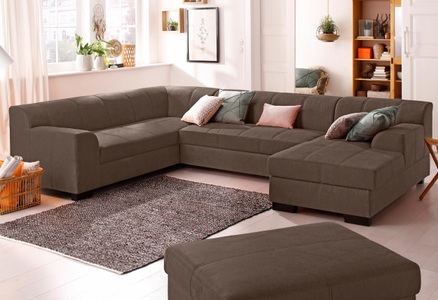 HOME AFFAIRE, Home affaire Wohnlandschaft »Falk«, mit Federkern und wahlweise mit Bettfunktion und Bettkasten, 