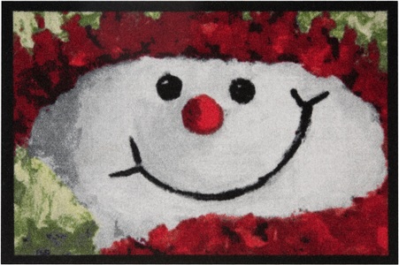 Hanse Home, Fussmatte, »Snowman«, Hanse Home, rechteckig, Höhe 7 mm, maschinell getuftet, HANSE Home Fussmatte »Snowman, Türmatte«, rechteckig, 7 mm Höhe, Pflegeleicht, Rutschhemmend, Weihnachten, Waschbar, Festlich