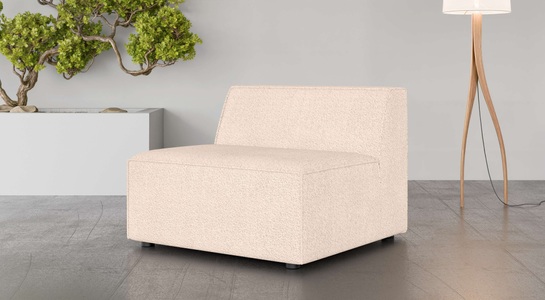 INOSIGN, INOSIGN Sessel »Cavan«, Bequemer Sessel ohne Armlehne, GOODproduct Sessel »Bequemer Sessel Cavan, Masse B/T/H: 90/90/72 cm« ohne Armlehne, mit Wellenunterfederung, auch in Bouclé