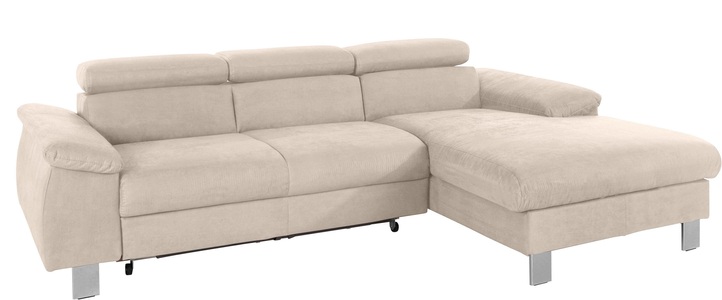 COTTA Ecksofa »Komaris«, mit Kopf- bzw. Rückenverstellung, wahlweise mit Bettfunktion, Bettkasten und RGB-LED-Beleuchtung
