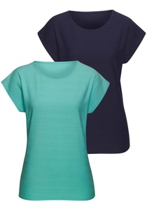 Vivance T-Shirt »mit modischer Streifenstruktur«, (Packung), aus weicher Baumwoll-Qualität