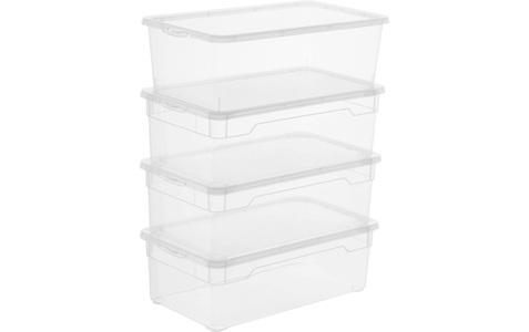 Rotho, Rotho ROTHO Clear Box Lady Shoe, 4er Set, ROTHO Aufbewahrungsbox »Lady Shoe Transparent, 4 tlg.«, (4 St.)