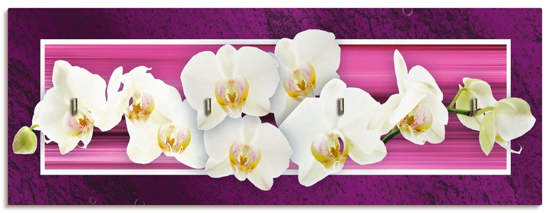Artland, Artland Schlüsselbrett »Orchideen«, Artland Hakenleiste »Orchideen«, MDF