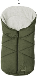 Heitmann, Heitmann Fußsack für Babyschale und Kinderwagen Eisbärchen dunkelgrün-meliert, Heitmann Felle Fusssack »Eisbärchen - Kleiner Winterfusssack Fleece«, mit Fleecefutter, für Baby-Tragschalen, Kinderwagen u.v.m