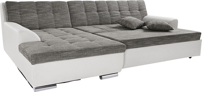 DOMO collection, DOMO collection Ecksofa, DOMO collection Ecksofa Treviso, wahlweise mit Bettfunktion, incl. Zierkissen