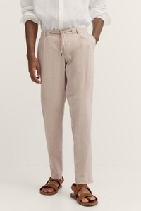 bugatti Bundfaltenhose, mit Baumwoll-Leinen-Mix