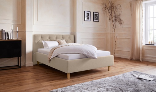 Guido Maria Kretschmer Home&Living Polsterbett »Sunley 100«, Kreuzsteppung im Kopfteil, Kopfteilhöhe 102 cm, wahlweise ohne oder mit Matratze/Lattenrost - 3 Matratzenarten