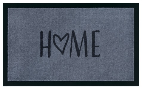 Hanse Home, Hanse Home - Fussmatte - 45 x 75 cm - Grau und Anthrazit, my home Fussmatte »Magne«, rechteckig, 5 mm Höhe, mit Spruch, Schrift Design, waschbar, Robust, Pflegeleicht, Rutschfest
