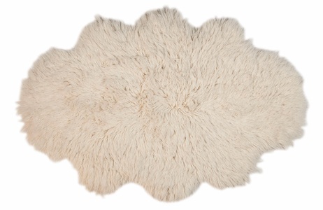 THEKO EXKLUSIV, Hochflor-Teppich, »Flokos 2«, Theko Exklusiv, wolkenförmig, Höhe 62 mm, handgewebt, THEKO Wollteppich »Flokos 2«, wolkenförmig, 62 mm Höhe, Handweb Teppich, Hochflor, reine Wolle, handgewebt