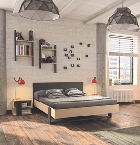 CONFORAMA, Bett DUPLEX Kastanie, Schwarz 140x200 cm, Bett DUPLEX 140x200cm schwarz