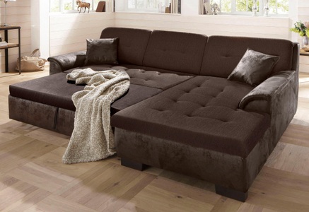 HOME AFFAIRE, Home affaire Ecksofa »Bergen«, wahlweise mit Bettfunktion, Home affaire Ecksofa »Bergen«, wahlweise mit Bettfunktion L-Form