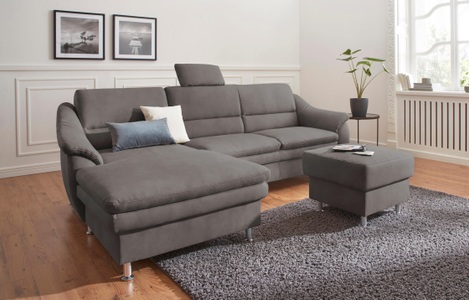 SIT&MORE, sit&more Ecksofa, sit&more Ecksofa »Cardoso L-Form« mit Federkern, wahlweise mit Bettfunktion