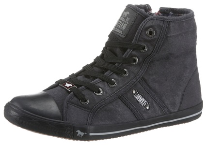 MUSTANG SHOES, Mustang Shoes Sneaker, mit Label in der Laufsohle, Mustang Shoes Sneaker, High Top-Sneaker, Schnürschuh mit Label in der Laufsohle