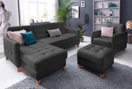 exxpo - sofa fashion, exxpo - sofa fashion Ecksofa, wahlweise mit Bettfunktion, exxpo - sofa fashion Ecksofa »Elio, kompakt und komfortabel, bequem und zeitloses Design, L-Form«, wahlweise mit Bettfunktion