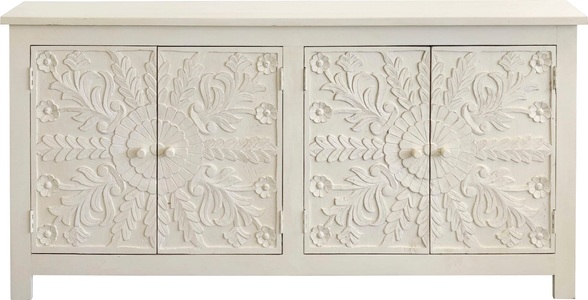 HOME AFFAIRE, Home affaire Sideboard »Fenris«, aus massiven, pflegeleichten Mangoholz, mit dekorativen Schnitzereien, Breite 175 cm, Home affaire Sideboard »Fenris«, Kommode aus massiven Mangoholz, Breite 175 cm