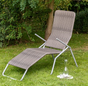 Merxx, MERXX Gartenliege »Syrakus XL«, Stahl/Polyrattan, klappbar, MERXX Gartenliege »Syrakus XL«, Stahl/Polyrattan, klappbar