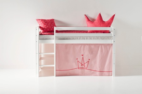 Hoppekids Hochbett, mit Matratze und Textil-Set