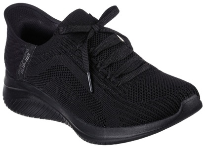 Skechers, Skechers Slip-On Sneaker »ULTRA FLEX 3.0«, mit gepolstertem Fersenpart, Slip Ins Damen-Schlupfschuh mit Deko-Schnürung schwarz