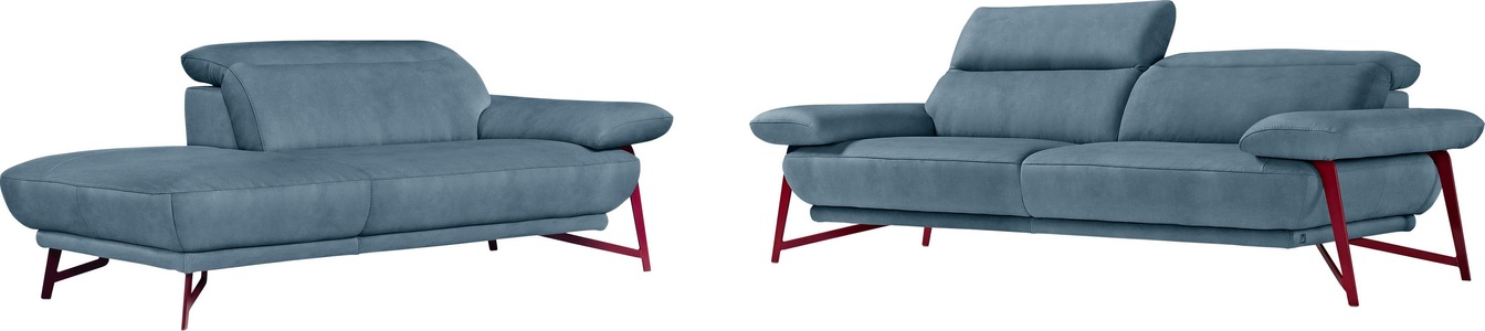 Egoitaliano, Egoitaliano Polstergarnitur »Anais«, Set: bestehend aus Sofa und Ottomane, inkl. Kopfteilverstellung, Egoitaliano Polstergarnitur »Anais, Design mit hohem Sitzkomfort für mehr Bequemlichkeit«, Set: bestehend aus Sofa und Ottomane, inkl. Kopfteilverstellung