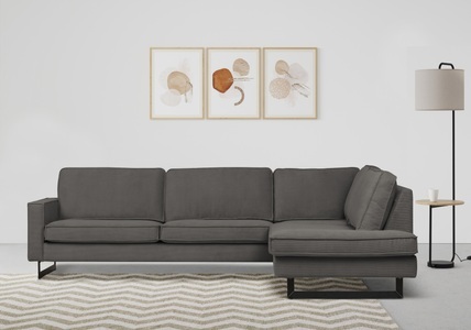 PLACES OF STYLE, Places of Style Ecksofa »Pinto«, mit Keder und Metallfüssen, 