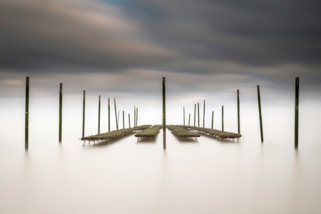 Papermoon, Papermoon Fototapete »Photo-Art CHRISTOPHE STAELENS, DIE AUSTERNBAR«, Vliestapete, hochwertiger Digitaldruck, inklusive Kleister, Papermoon Fototapete »Photo-Art CHRISTOPHE STAELENS, DIE AUSTERNBAR«